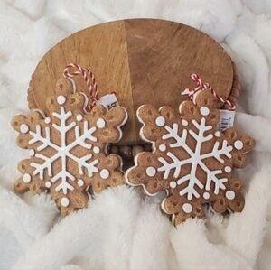 Gingerbread Snowflake Ornaments ~ Set Of 2